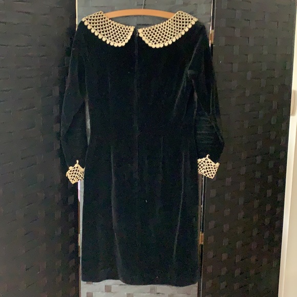 BOGO Vintage 50’s Black Velvet-feel Dress - Picture 2 of 4